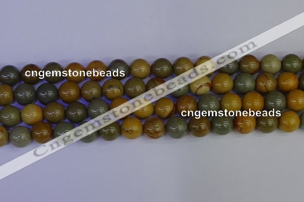 CPJ455 15.5 inches 14mm round wildhorse picture jasper beads