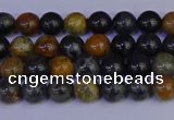 CPJ470 15.5 inches 4mm round black picasso jasper beads wholesale