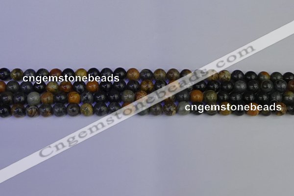 CPJ471 15.5 inches 6mm round black picasso jasper beads wholesale