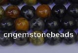 CPJ472 15.5 inches 8mm round black picasso jasper beads wholesale