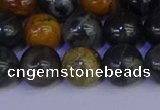 CPJ474 15.5 inches 12mm round black picasso jasper beads wholesale