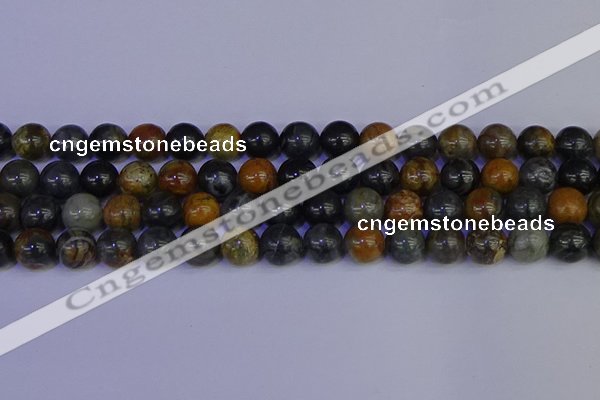 CPJ474 15.5 inches 12mm round black picasso jasper beads wholesale