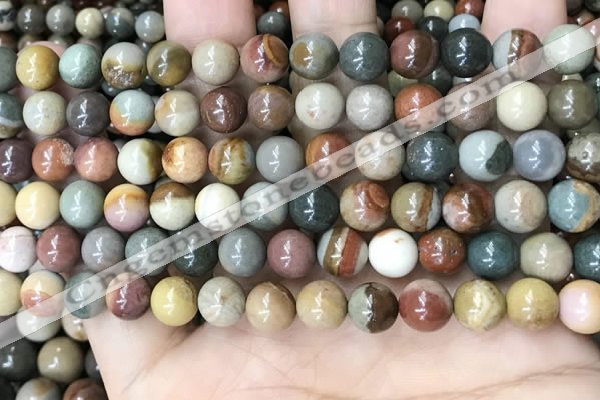 CPJ482 15.5 inches 8mm round polychrome jasper beads wholesale