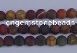 CPJ500 15.5 inches 4mm round matte picasso jasper beads wholeasle