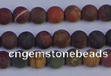 CPJ501 15.5 inches 6mm round matte picasso jasper beads wholesale