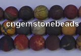 CPJ502 15.5 inches 8mm round matte picasso jasper beads wholesale