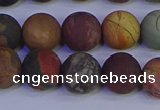 CPJ504 15.5 inches 12mm round matte picasso jasper beads wholesale