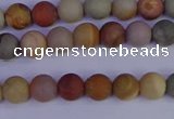 CPJ510 15.5 inches 4mm round matte polychrome jasper beads wholeasle