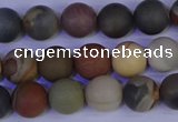 CPJ512 15.5 inches 8mm round matte polychrome jasper beads wholeasle