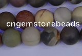 CPJ513 15.5 inches 10mm round matte polychrome jasper beads wholeasle