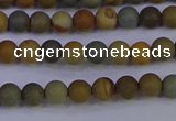 CPJ520 15.5 inches 4mm round matte wildhorse picture jasper beads