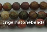 CPJ530 15.5 inches 4mm faceted round picasso jasper beads