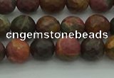 CPJ531 15.5 inches 6mm faceted round picasso jasper beads