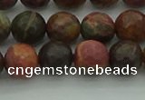 CPJ532 15.5 inches 8mm faceted round picasso jasper beads