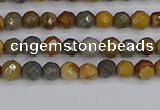 CPJ540 15.5 inches 4mm faceted round wildhorse picture jasper beads