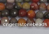 CPJ547 15.5 inches 6mm faceted round polychrome jasper beads