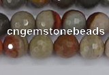 CPJ548 15.5 inches 8mm faceted round polychrome jasper beads