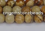 CPJ557 15.5 inches 8mm faceted round picture jasper beads