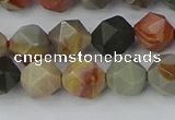 CPJ565 15.5 inches 8mm faceted nuggets polychrome jasper beads