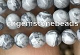 CPJ580 15.5 inches 4mm round grey picture jasper beads wholesale