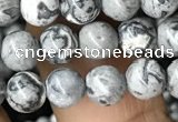 CPJ581 15.5 inches 6mm round grey picture jasper beads wholesale