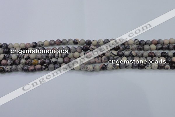 CPJ600 15.5 inches 4mm round purple striped jasper beads wholesale