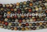 CPJ61 15.5 inches 4mm round picasso jasper gemstone beads