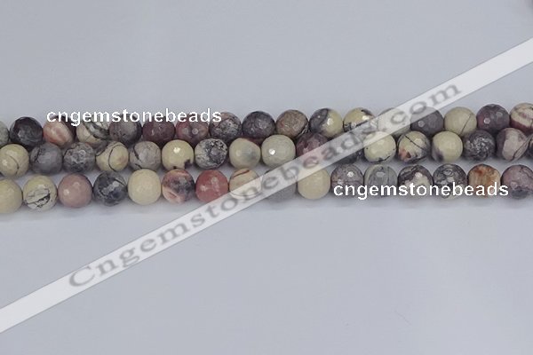 CPJ612 15.5 inches 8mm faceted round purple striped jasper beads