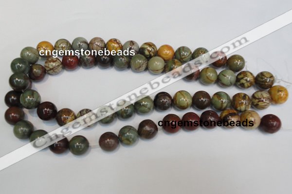 CPJ64 15.5 inches 14mm round picasso jasper gemstone beads