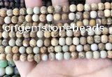 CPJ650 15.5 inches 4mm round matte picture jasper beads wholesale