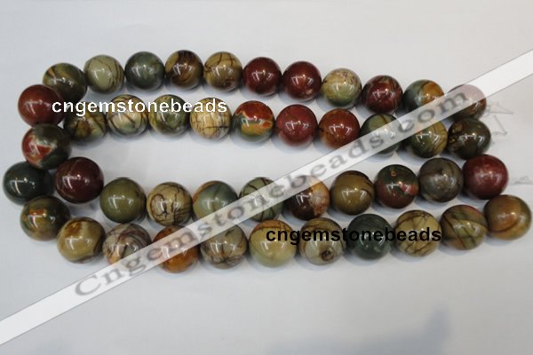 CPJ66 15.5 inches 18mm round picasso jasper gemstone beads