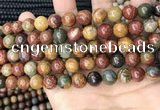 CPJ673 15.5 inches 10mm round picasso jasper beads wholesale
