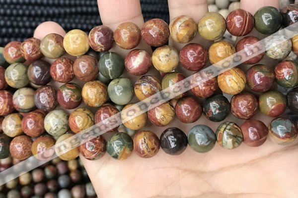 CPJ673 15.5 inches 10mm round picasso jasper beads wholesale