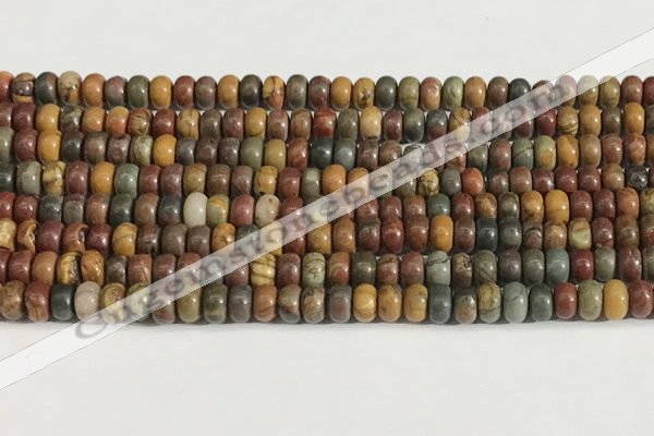 CPJ676 15.5 inches 2.5*4mm rondelle picasso jasper beads wholesale