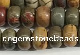 CPJ677 15.5 inches 4*6mm rondelle picasso jasper beads wholesale