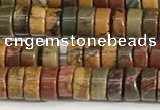 CPJ680 15.5 inches 2.5*4mm heishi picasso jasper beads wholesale