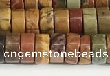 CPJ681 15.5 inches 3*6mm heishi picasso jasper beads wholesale