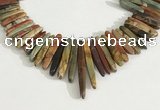 CPJ688 Top drilled 5*15mm - 

6*45mm sticks picasso jasper beads