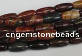 CPJ70 15.5 inches 6*12mm rice picasso jasper gemstone beads