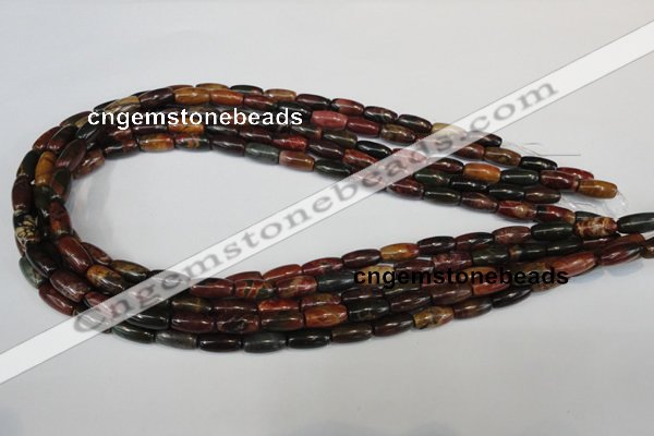 CPJ70 15.5 inches 6*12mm rice picasso jasper gemstone beads