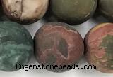 CPJ739 15 inches 12mm round matte picasso jasper beads