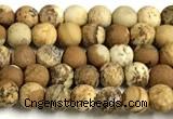 CPJ745 15 inches 4mm round matte picture jasper beads