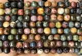 CPJ765 15 inches 6mm faceted round picasso jasper beads wholesale