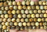 CPJ773 15 inches 8mm faceted round picture jasper beads wholesale