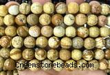 CPJ774 15 inches 10mm faceted round picture jasper beads wholesale