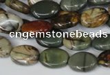 CPJ83 15.5 inches 10*14mm oval picasso jasper gemstone beads