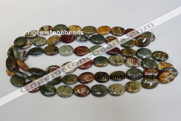 CPJ85 15.5 inches 15*20mm oval picasso jasper gemstone beads