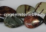 CPJ90 15.5 inches 18*25mm flat teardrop picasso jasper gemstone beads