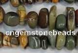 CPJ95 15.5 inches 6*14mm nuggets picasso jasper gemstone beads