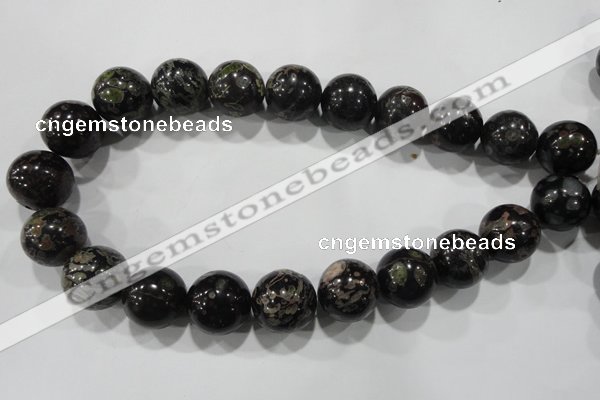 CPM07 15.5 inches 18mm round plum blossom jade beads wholesale